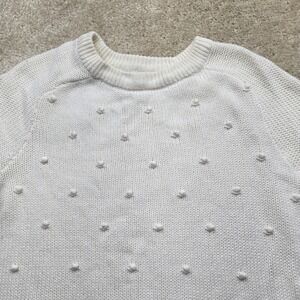 Old Navy Cream White Bobble Knit Crewneck Sweater XS